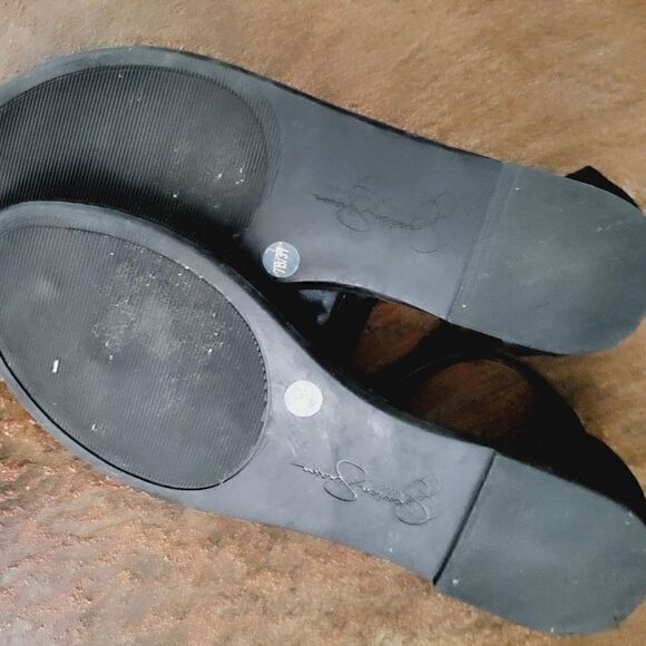 Jessica Simpson beautiful soft suede leather black with gold - Picture 5 of 5